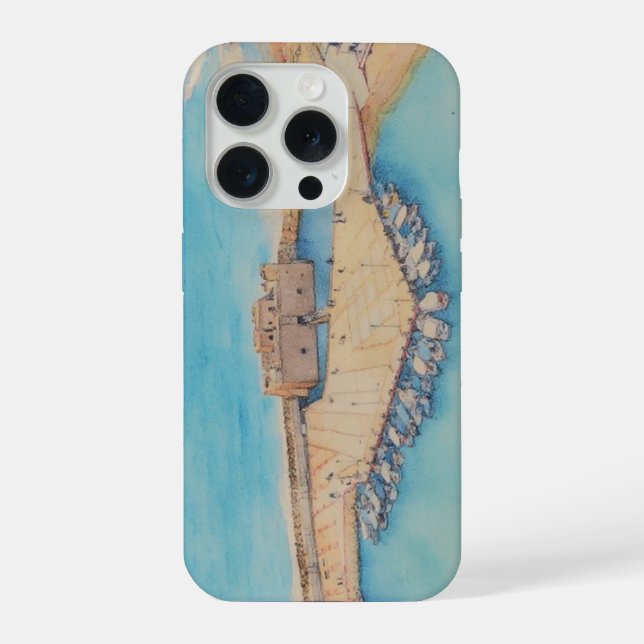 Funda Para iPhone Painting style image of Paphos Castle and harbour (Reverso )