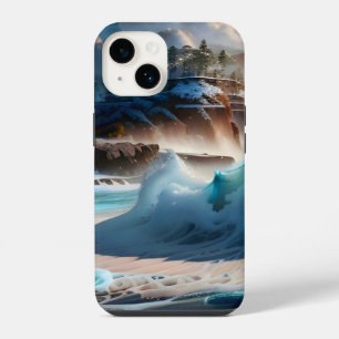 Funda Para iPhone 14 Paisaje 1 de las olas del océano frente a la playa