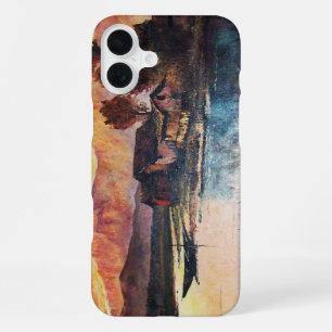 FUNDA PARA iPhone 16 PLUS PAISAJE ALPINO DEL LAGO DE LAS MONTAÑAS ROSADAS AL