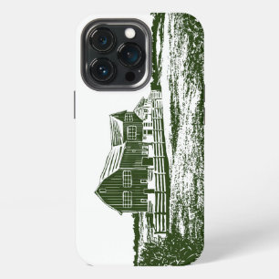 Funda Para iPhone 13 Pro Paisaje campestre estilo madera casa de campo