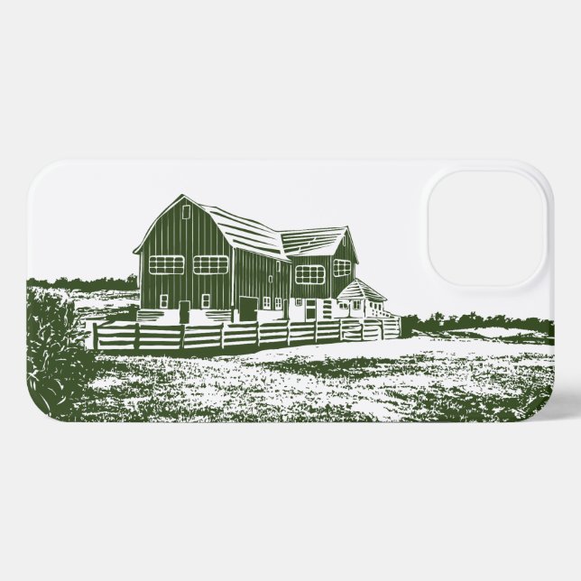 Funda Para iPhone Paisaje campestre estilo madera casa de campo (Reverso Horizontal)