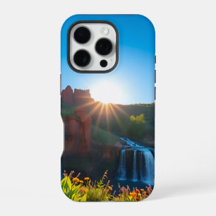 Funda Para iPhone 16 Pro Paisaje de cascada de arenisca al amanecer