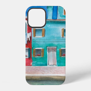 Funda Para iPhone 12 Paisaje de Italia pintado a mano con acuarela
