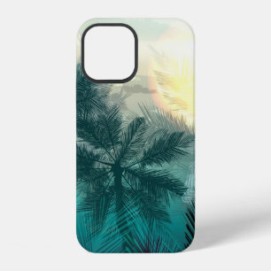Funda Para iPhone 12 Paisaje de selva tropical con palmeras y hoja