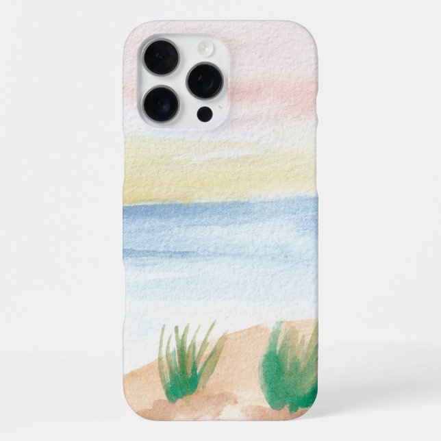 Funda Para iPhone Paisaje de vista al mar con acuarela (Reverso )