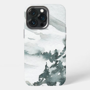 Funda Para iPhone 13 Pro Paisaje invernal en acuarela picos de montañas