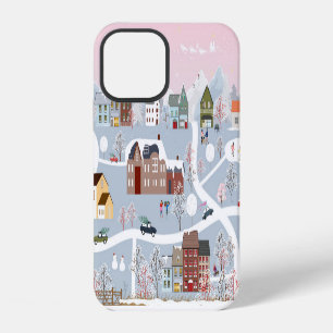 Funda Para iPhone 12 Paisaje invernal festivo: paisaje urbano nocturno