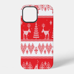 Funda Para iPhone 12 Paisaje invernal mágico: diseño continuo vintage.