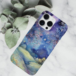 Funda Para iPhone 16 Pro Max Paisaje Nocturno Encantado bajo la Luz de la Luna