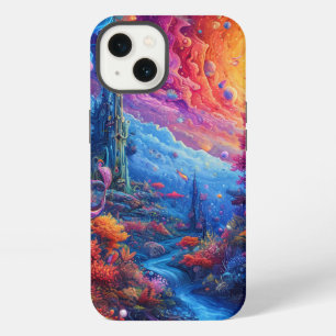Paisaje onírico surrealista colorido arte estético