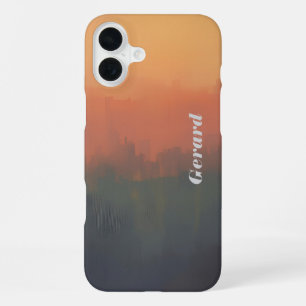 Funda Para iPhone 16 Plus Paisaje Urbano en Sunset - Resumen de Ar. Cityscap