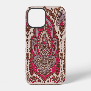 Funda Para iPhone 12 Paisley floral india, patrón de mandala étnica.