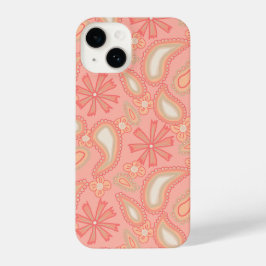 Funda Para iPhone 14 Paisley Peach Blooms