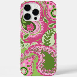 Funda para iPhone Paisley rosa y verde 16