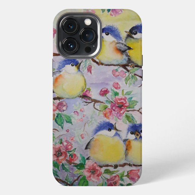 Funda Para iPhone Pájaros de primavera gorriones (Reverso )
