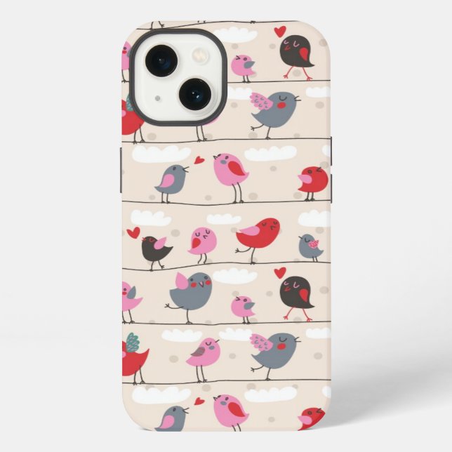 Funda Para iPhone Pájaros en amor (Reverso )