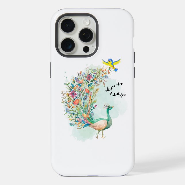 Funda Para iPhone pájaros hermosos (Reverso )