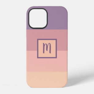 Funda Para iPhone 12 Paleta de Colores de Morado a Amarillo Monograma