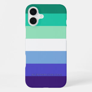 Funda Para iPhone 16 Plus Paleta de la bandera de hombres gays inclusiva tra