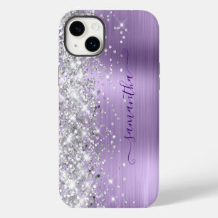 Funda Para iPhone 14 Plus Pálido Lavoanda Brillo Plateado Glam Femenino Firm