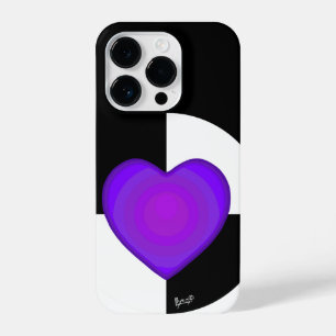 Funda Para iPhone 14 Pro Paliza a los corazones púrpura de B&W