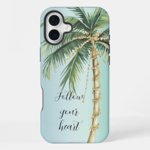 Funda Para iPhone 16 Plus Palm Tree Tropical Glam Gold