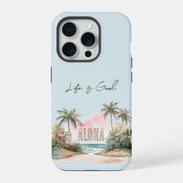 Funda Para iPhone Palm Trees Playa Tropical de Aloha (Reverso )