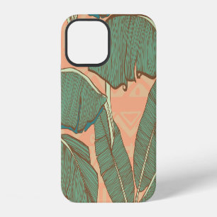 Funda Para iPhone 12 Palm Tropical: Fondo de hoja sin costura