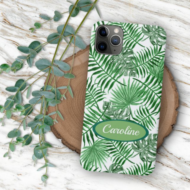 Funda Para iPhone Palm verde personalizado deja patrón veraniego tro (Subido por el creador)