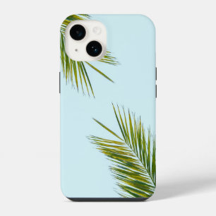 Funda Para iPhone 14 Palma Tropical Verde en Azul Claro