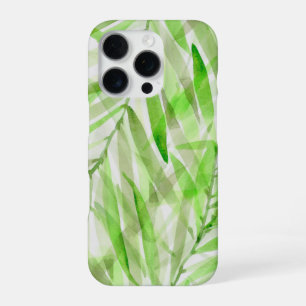 Funda Para iPhone 16 Pro Palmas de acuarela tropical hawaiana en verde anim
