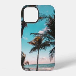 FUNDA PARA iPhone 12 PALMERA TROPICAL RETRO JUNTO A LA PLAYA