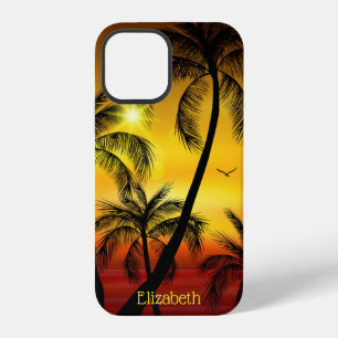 Funda Para iPhone 12 Palmeras de Playa Tropical Personalizadas