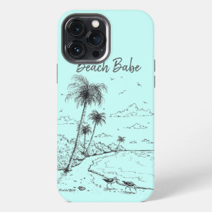 Funda Para iPhone 13 Pro Max Palmeras y Vida de Playa Sandpiper
