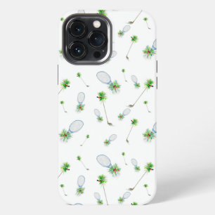 Funda Para iPhone 13 Pro Max Palos de golf y raquetas de tenis de Navidad en ac