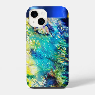 FUNDA PARA iPhone 14 PAN TOCANDO FLAUTA Y CIERVO EN BOSQUE VERDE
