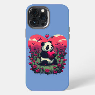 Funda Para iPhone 13 Pro Max Panda Adorable Sosteniendo Corazón - Regalo de San
