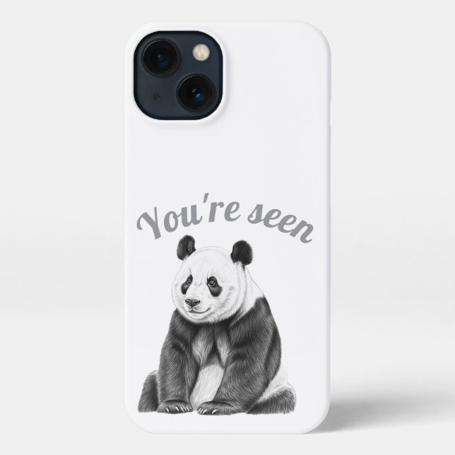 Funda Para iPhone Panda Bear Sketch Art Phone Case (Reverso )