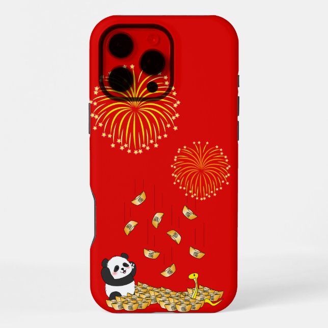 Funda Para iPhone Panda del Año Nuevo Chino de la Serpiente 2025 (Reverso )