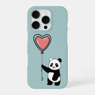Funda Para iPhone 16 Pro Panda Holding Heart Balloon - Sweet