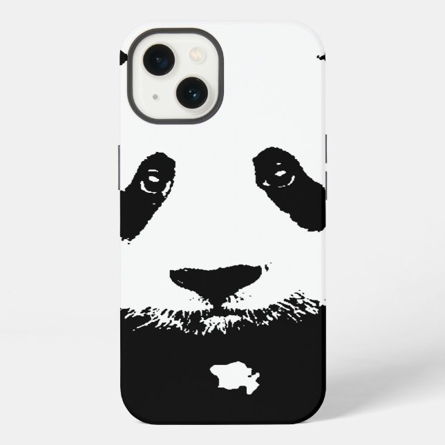 Funda Para iPhone Panda negro y blanco (Reverso )