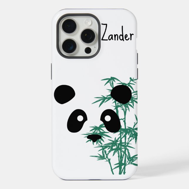 Funda Para iPhone "Panda y bambú" Personalizable (Reverso )
