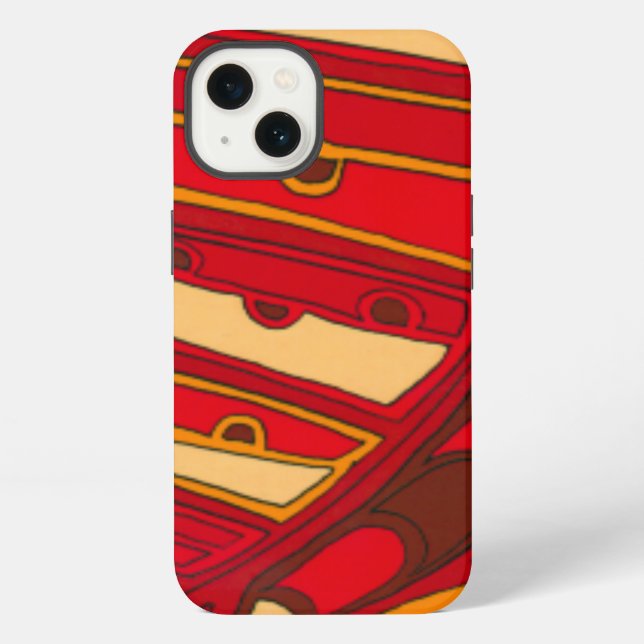 Funda Para iPhone Paneles Naranjas abstractos (Reverso )