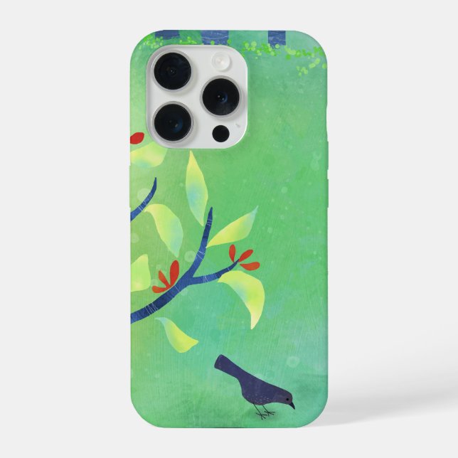 Funda Para iPhone Panorama de resumen verde (Reverso )