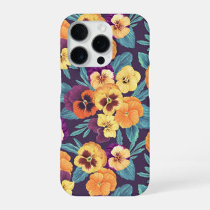 Funda Para iPhone 16 Pro Pansies en violeta de ciruela