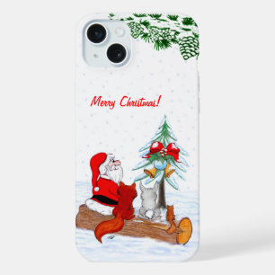 Papá Noel con conejo zorro y ardilla