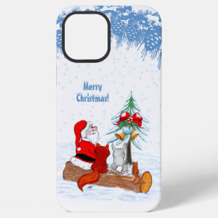 Funda Para iPhone 12 Pro Max Papá Noel con conejo zorro y ardilla