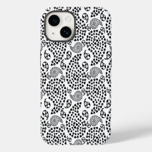 Funda Para iPhone 14 Papas De Perro Negro Y Blanco E Impresión Paisley