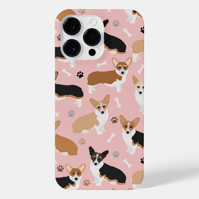 Funda Para iPhone Papas y huesos de perro de Corgi (Reverso)