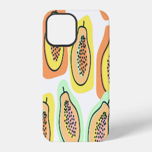 Funda Para iPhone 12 Papaya dibujada a mano: Patrón de cosecha creativa